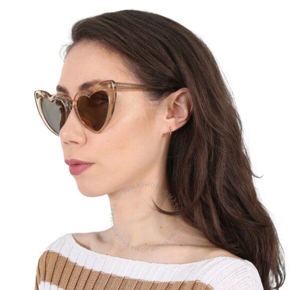 NEW SL181 LOU LOU 027 SAINT LAURENT SUNGLASSES WOMEN NUDE HEART SHAPE EYEWEAR - Picture 1 of 5